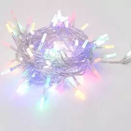 Н.г Эл. Гирлянда светодиодная с контроллером, 20 светодиодов, 2,8 м, разноцветная, IP20, провод проз