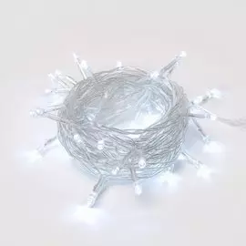 Н.г Эл. Гирлянда светодиодная с контроллером, 5м. 50 светодиодов. Белый свет. Провод прозрачный. ULD