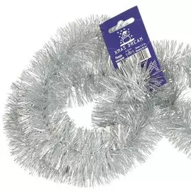 Мишура 1.8 м, на проволоке, матовый серебристый, диаметр 50 мм, 5-180-5