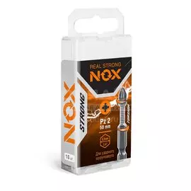 Набор бит Nox, Strong torsion, Pz2, 50 мм, 10 шт