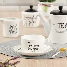 Чайная пара керамика, 2 предмета, на 1 персону, 250 мл, Daniks, Пати тайм