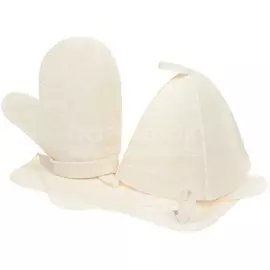 Набор для бани Hot Pot 41218, 3 предмета (рукавица, коврик, шапка)