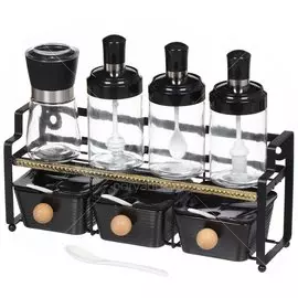 Набор для специй из дерева, керамики и стекла, 7 предметов, Y4-3280 I.K