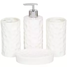 Набор для ванной 4 предмета, Пузырьки, стакан, подставка для зубных щеток, дозатор для мыла, мыльница, Y3-853