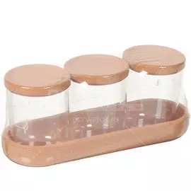 Набор для ванной Berossi Korely АС 69000000, 3 предмета (баночки), прозрачный