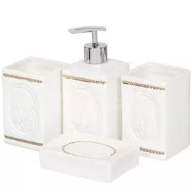 Набор для ванной 4 предмета, Роскошь, стакан, подставка для зубных щеток, дозатор для мыла, мыльница, Y3-868