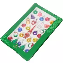 Набор елочных украшений Елочка, Детский, 27 шт, стекло, C745