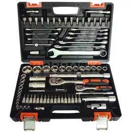 Набор слесарных инструментов Вихрь, 73/6/7/3, 1/2", 1/4", сталь, кейс, 82 предмета