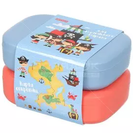 Контейнер пищевой пластик, 12.8 см, 2 шт, Plast team, Anderson Пираты, PT1008ПИРMIX-8