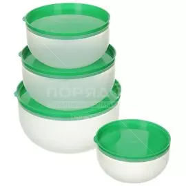 Набор контейнеров пластмассовых СПГ 4 шт, 0.5+0.8+1.2+1.7 л