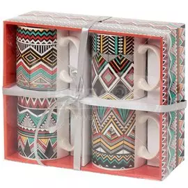 Кружка керамика, 350 мл, 4 шт, Саванна, подарочная упаковка, Daniks