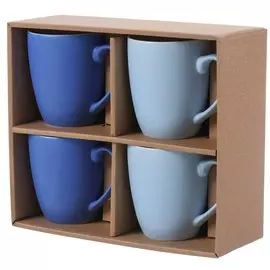 Набор кружек керамика, 350 мл, 4 шт, Скай, подарочная упаковка, Daniks, HMA7