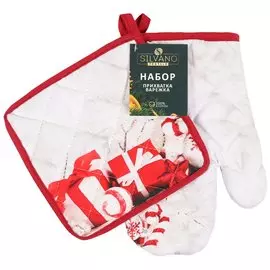 Набор кухонный 2 шт, 26х18 + 18х18см (варежка, прихватка), Новогодние подарки, AI-2005017