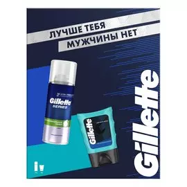 Набор подарочный набор для мужчин, Gillette, Sensitive Skin, пена для бритья 100 мл + гель после бритья 75 мл