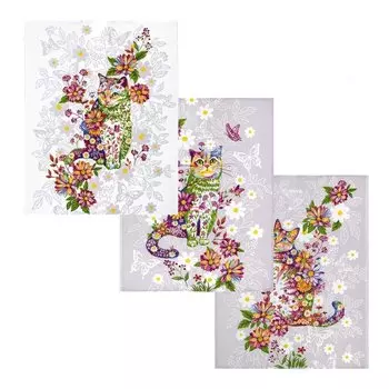 Набор полотенец кухонных 3 шт, 45х60 см, 100% хлопок, АртДизайн, Чудесный день, рогожка, Россия, НЗ_ПКР45.60