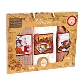 Набор полотенец кухонных 3 шт, 50х60 см, 100% хлопок, Париж, Россия