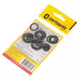 Набор прокладок сантехнических для импортного смесителя, 14 шт, EPDM, СантехКреп, Сантехник №5, 2.7.5