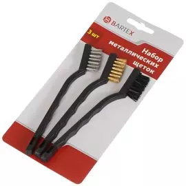 Набор щеток 3 шт, металл, пластик, рукоятка пластик, набор, Bartex