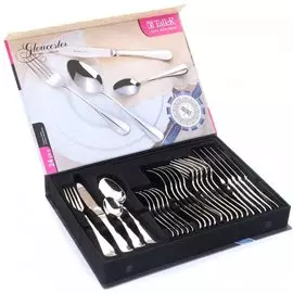 Набор столовых приборов нержавеющая сталь, 24 предмета, металлик, столовый, подарочная упаковка, Taller, TR-21663, зеркальная полировка