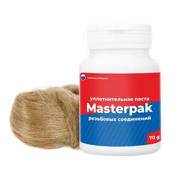 Набор уплотнительный 70 г, паста+лен, вода, пар, MasterProf, ИС.130209