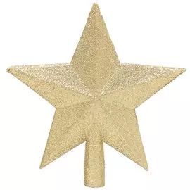 Верхушка на елку Звезда сверкающая, золотая, 20 см, пластик, SYCD18-003G