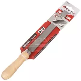 Напильник плоский, 150 мм, №2, деревянная ручка, Bartex, 12018