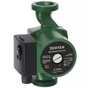 Насос циркуляционный, Zerten, 1 1/4" '', 72 Вт, максимальный напор 4 м, 2 м/ч