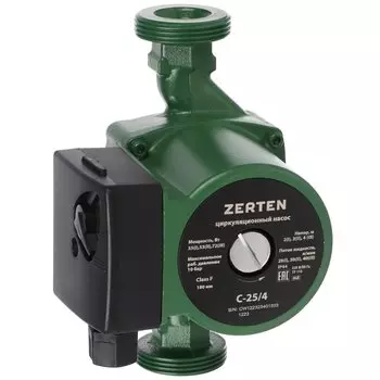 Насос циркуляционный, Zerten, 1" '', 72 Вт, максимальный напор 4 м, 1.8 м/ч