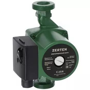 Насос циркуляционный, Zerten, 1" '', 90 Вт, максимальный напор 6 м, 2.4 м/ч