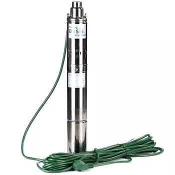 Насос погружной винтовой, Oasis, 1" '', 20 м, 670 Вт, диаметр 75 мм, глубина погружения 50 м, максимальный напор 60 м, 1.5 м/ч
