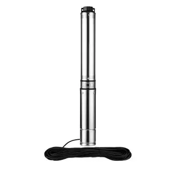 Насос скважинный, Jemix, 1 1/4 '', верхний забор, 50 м, 750 Вт, диаметр 76 мм, максимальный напор 60 м, 2 м/ч, термозащита, СН 3-2-60