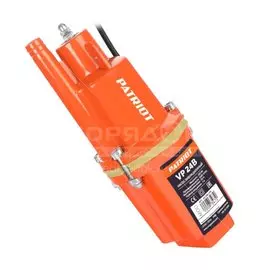 Насос вибрационный, Patriot, верхний забор, 24 м, 300 Вт, глубина погружения 7 м, максимальный напор 60 м, 1.08 м/ч, VP 24B