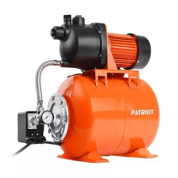 Насосная станция Patriot, 1200 Вт, глубина погружения 7 м, максимальный напор 40 м, 3.8 м/ч, PW 1200-24 P