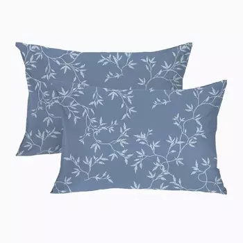 Наволочка 2 шт, Майская ночь, 501156/1, бязь, 100% хлопок, 50 х 70 см, синяя, 120 г/м2, 501156/1