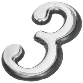 Цифра на дверь 3, Аллюр, пластик, хром, 6972