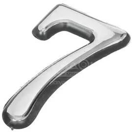 Цифра на дверь 7, Аллюр, пластик, хром, 6980