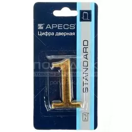 Цифра на дверь 1, Apecs, DN-01-1-Z-G, 18999