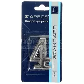 Цифра на дверь 4, Apecs, DN-01-4-Z-CR, 19012