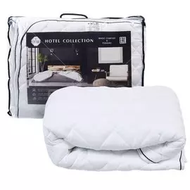 Одеяло евро, 200х220 см, Hotel collection, Файбер 100% полиэстер, 350 г/м2, зимнее, чехол 100% хлопок, кант, IVVA
