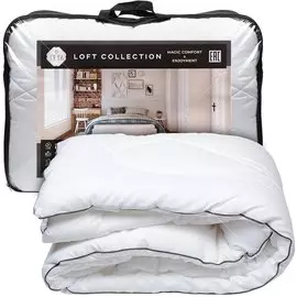 Одеяло 1.5-спальное, 140х205 см, Лофт, Файбер 100% полиэстер, 250 г/м2, демисезонное, чехол микрофибра 100% полиэстер, кант, IVVA