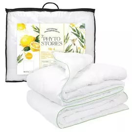 Одеяло 2-спальное, 172х205 см, Эвкалипт, волокно полиэфирное, всесезонное, чехол микрофибра 100% полиэстер, кант, Phyto Stories