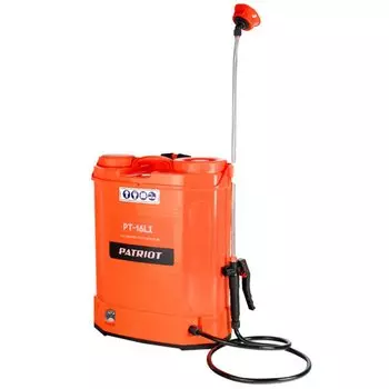 Опрыскиватель садовый работа от аккумулятора, Patriot, 16 л, Li-ion, 8 А.ч, 12 В, пластик, ранцевый, 1000 мм, PT-16Li, 755302520