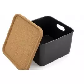 Органайзер для хранения, Korely Plaza LM, пластик, 1 секция, 20.2х20.2х13.4 см, базальт, Berossi, АС 81281000