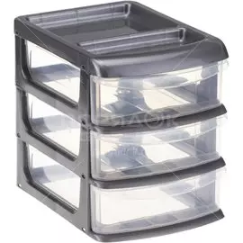 Бокс универсальный, Мини, пластик, 3 секции, металлик, Idea, М 2769