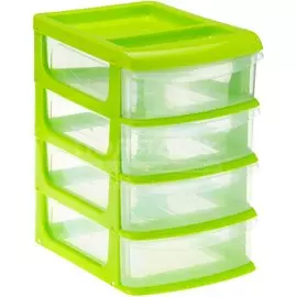 Бокс универсальный, Мини, пластик, 4 секции, салатовый, Idea, М 2771