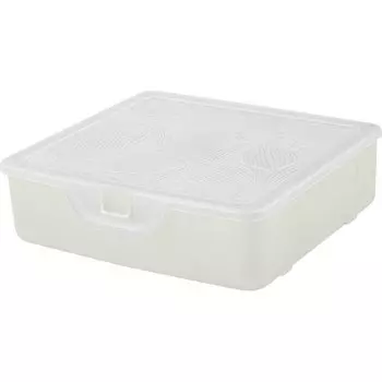 Органайзер для мелочей, Keeplex, полипропилен, с разделителями, 14х13.5х4.1 см, белое облако, Пластик Репаблик, KL401410048