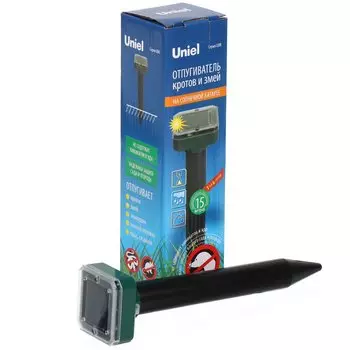 Отпугиватель UDR-S21 SOL GREEN, Uniel, кротов и змей, на солн бат,аккум в/к,IP44