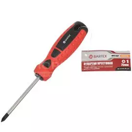 Отвертка крестовая, Bartex, PH1, 1х75 мм, антискользящая двухкомпонентная, CrV сталь, Любитель