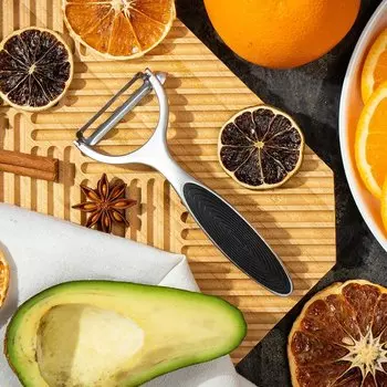 Овощечистка нержавеющая сталь, силикон, навеска, Daniks, Laguna, S-Z90711