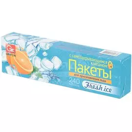 Пакеты для льда полиэтилен, самозакрывающееся, 240 кубиков, Grifon, 101-103